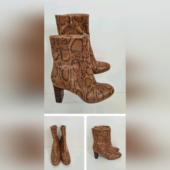 next Shoes - Next brown faux leather ankle boots size 6.5 snakeskin animal print